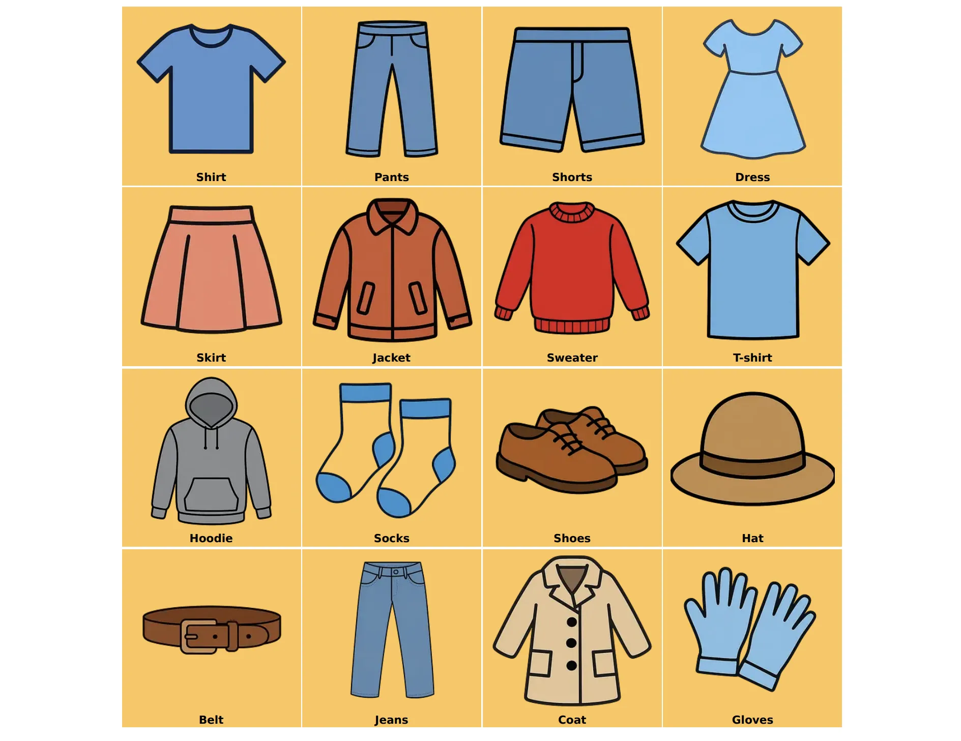 Getting Dressed choice board preview